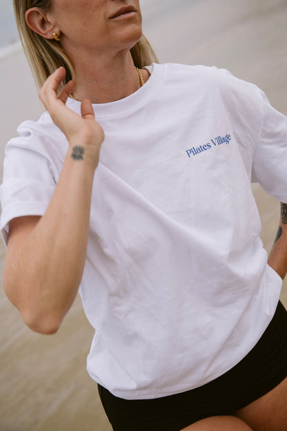 The PV T-shirt White with blue logo