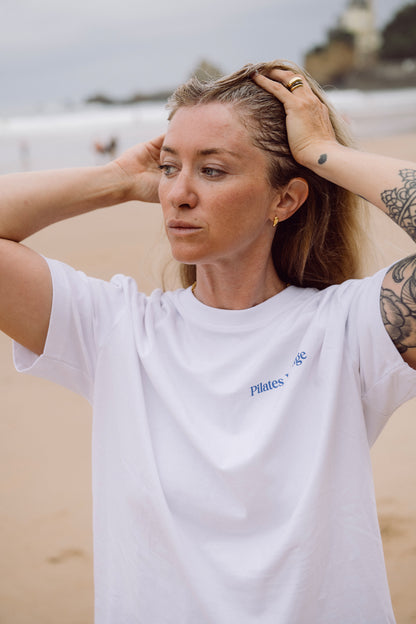 The PV T-shirt White with blue logo